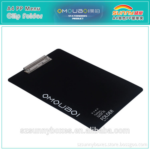 Eco-friendly Hard Plastic Menu/Bill Clip Board Folder A4 Size